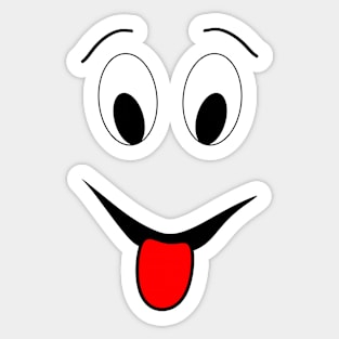 Funny face - black and red. Sticker